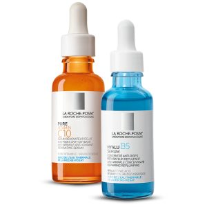 Dúo Hidrata e Ilumina de La Roche-Posay: Hyalu B5 y Pure Vitamin C10 Serum para hidratar y dar luminosidad a la piel.