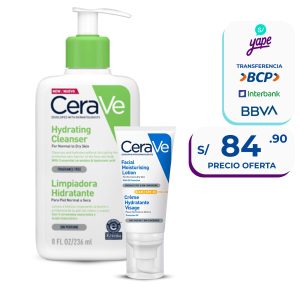 Pack Dúo para Piel Normal a Seca CeraVe: Limpiador Hidratante 236ml + Loción Facial FPS 30 52ml