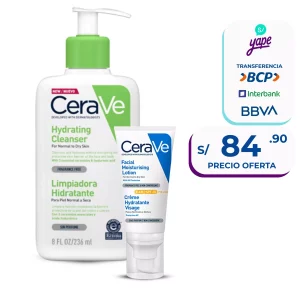 Pack Dúo para Piel Normal a Seca CeraVe: Limpiador Hidratante 236ml + Loción Facial FPS 30 52ml