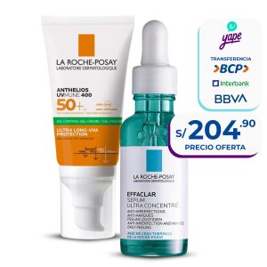 Pack Dúo para Piel Mixta La Roche-Posay: Effaclar Serum Ultra Concentrado 30ml + Anthelios UV Mune 400 Toque Seco SPF50+ 50ml