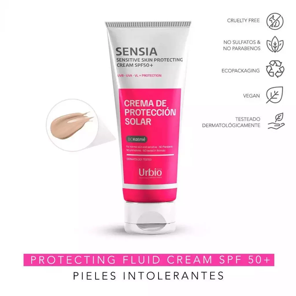 Sensia Sensitive Skin Protecting Cream SPF50+ 40 ml, alta protección para piel sensible.