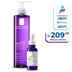 Pack Dúo Despigmentante La Roche-Posay: Mela B3 Gel Limpiador 200ml + Mela B3 Sérum 30ml