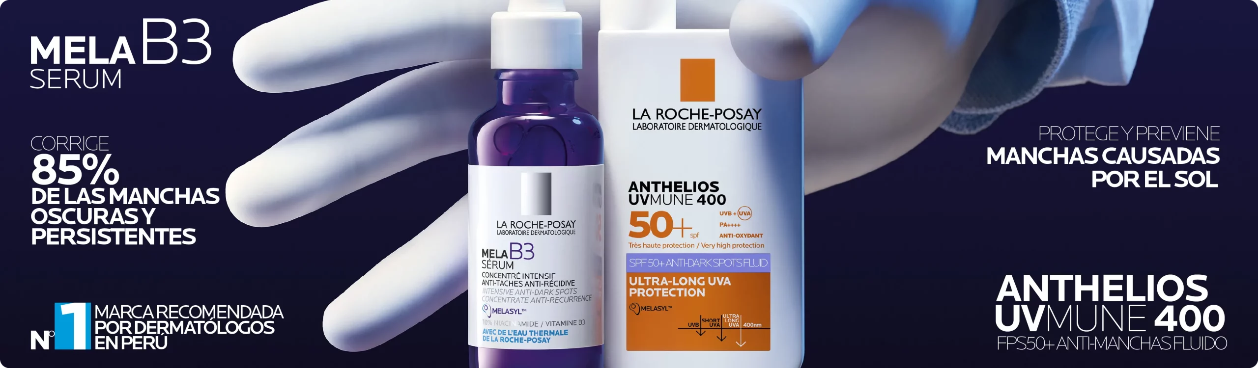 Dúo Antimanchas La Roche-Posay Mela B3 Sérum y Anthelios UV Mune 400 SPF50+