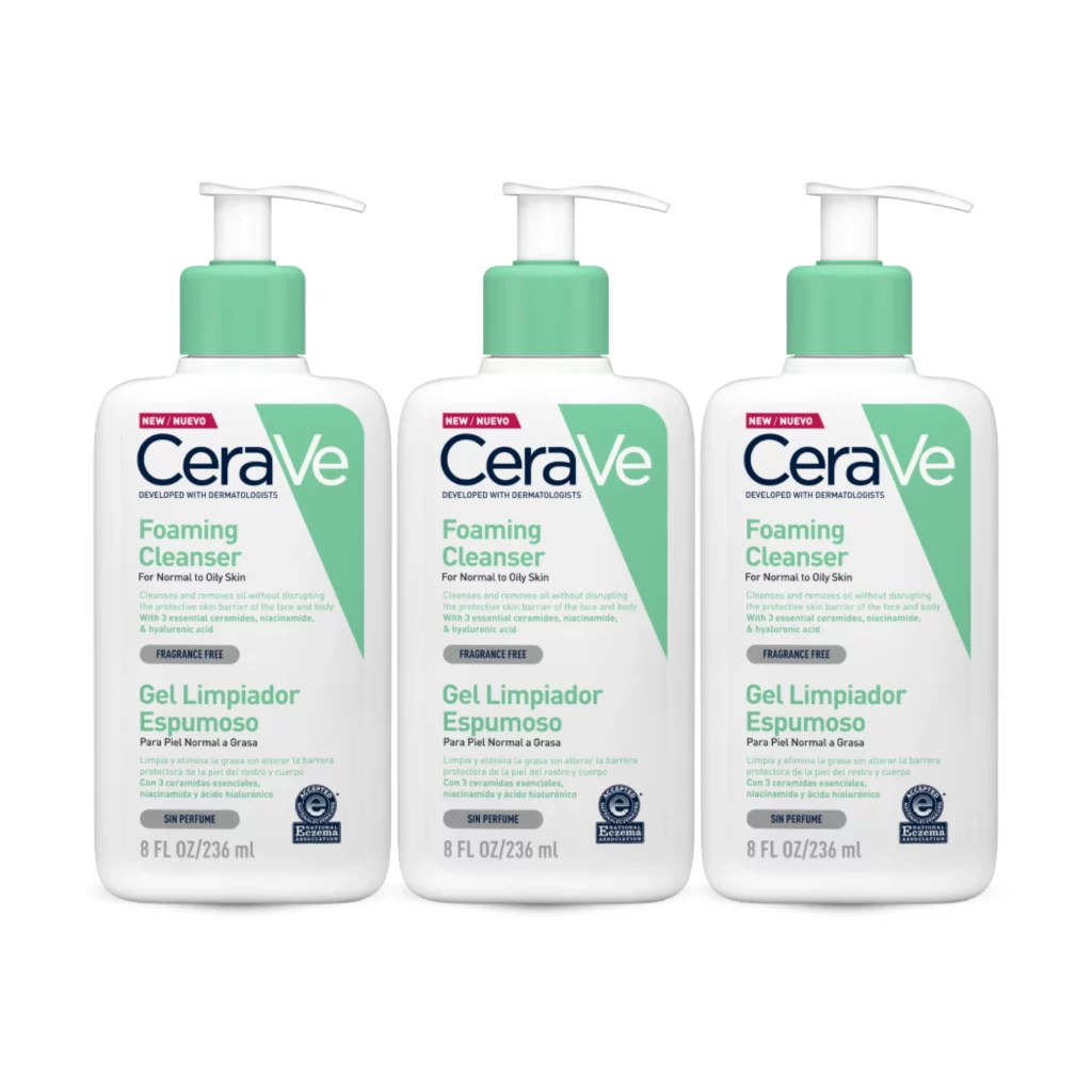 Set 3 CeraVe Foaming Cleanser 236ml para piel mixta a grasa