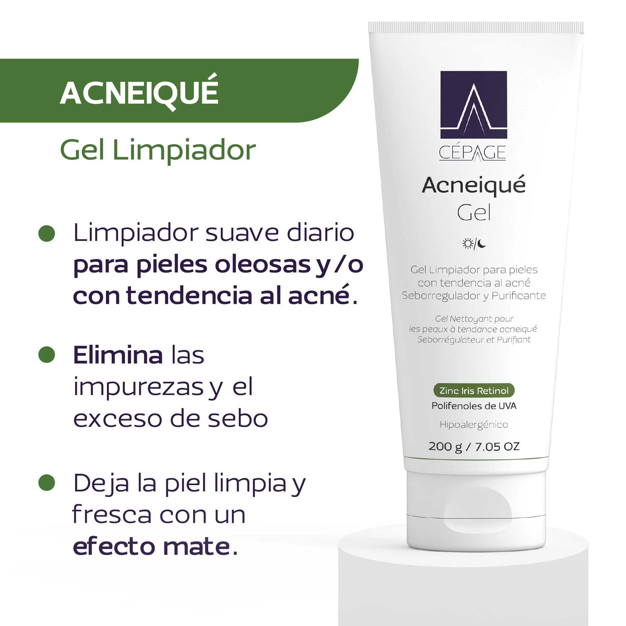 Acneiqué Gel Limpiador Seborregulador 200g - Imagen 2