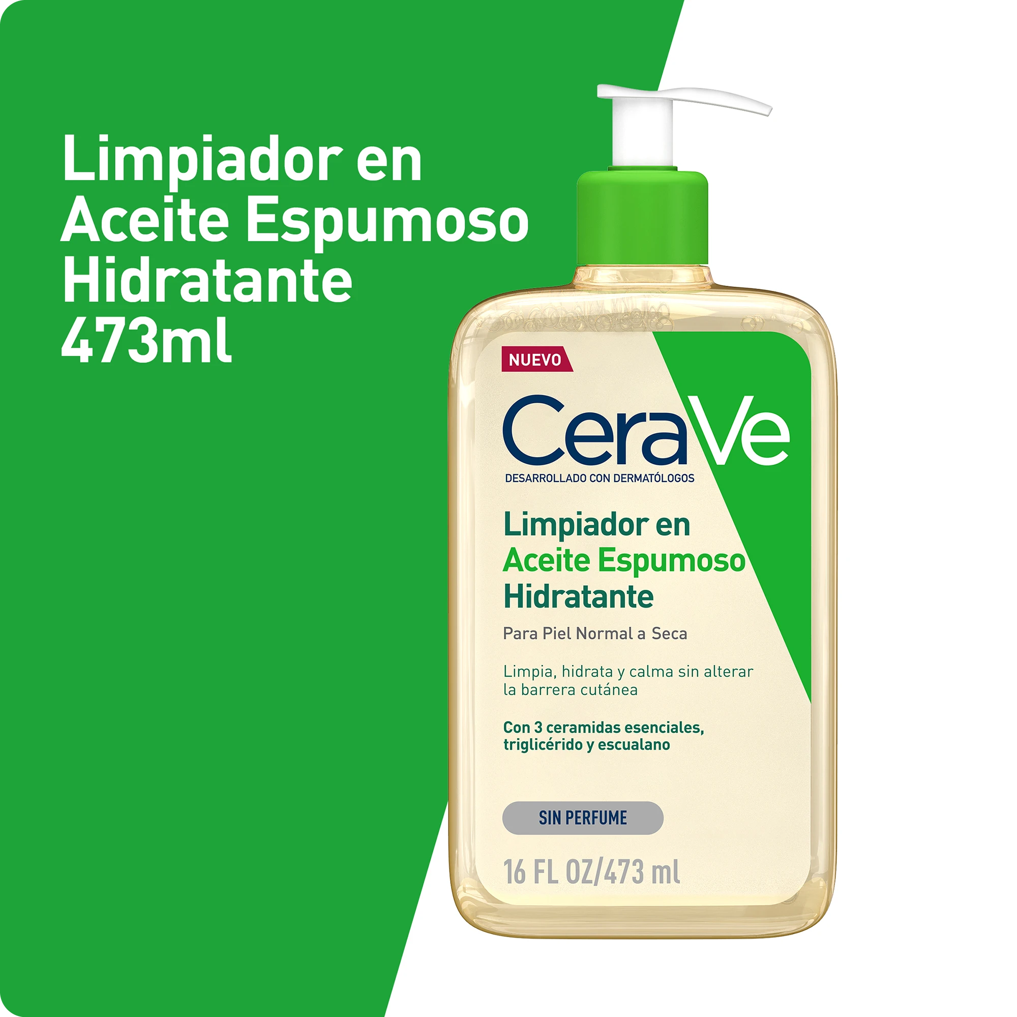 CeraVe Limpiador en Aceite Espumoso Hidratante 473ml - Imagen 2