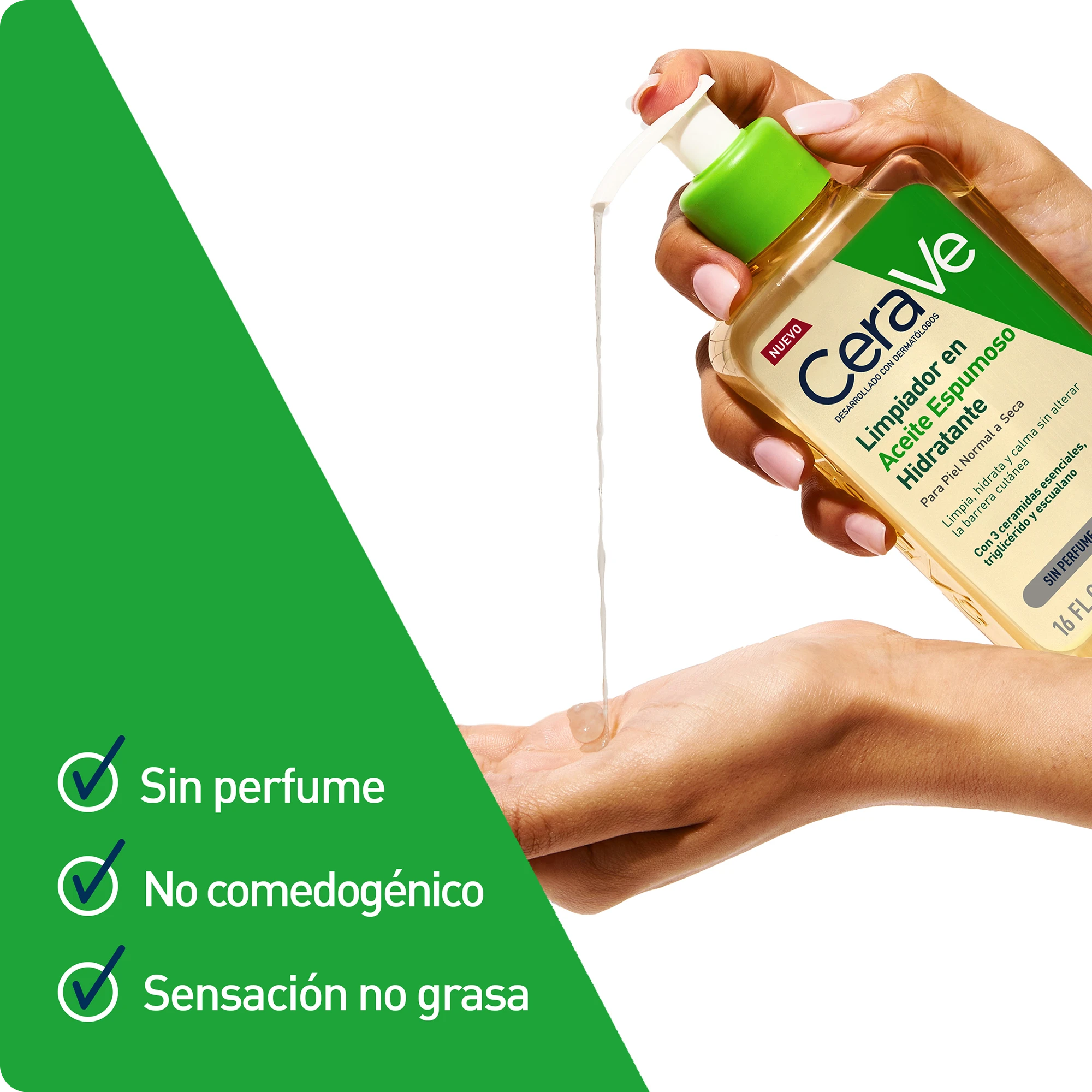 CeraVe Limpiador en Aceite Espumoso Hidratante 473ml - Imagen 4
